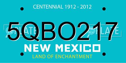 5QBO217 New Mexico License Plate