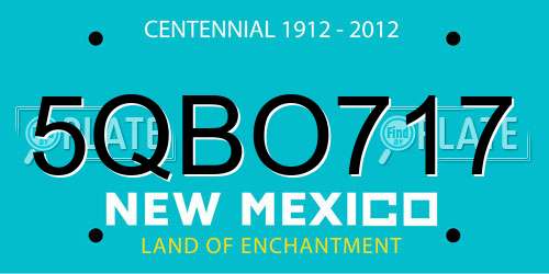 5QBO717 New Mexico License Plate