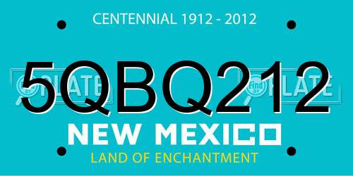 5QBQ212 New Mexico License Plate