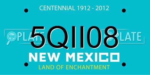 5QII08 New Mexico License Plate