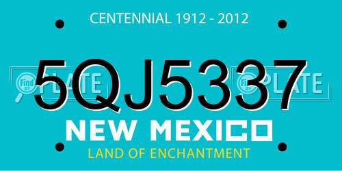 5QJ5337 New Mexico License Plate