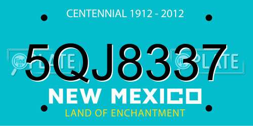 5QJ8337 New Mexico License Plate
