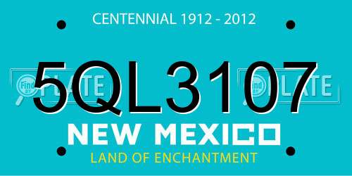 5QL3107 New Mexico License Plate