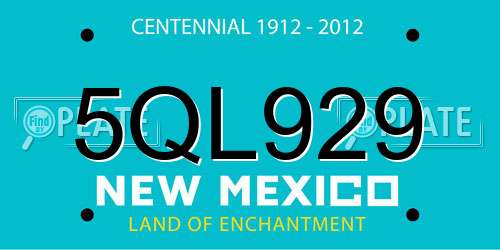 5QL929 New Mexico License Plate