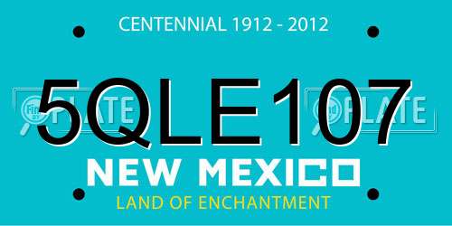 5QLE107 New Mexico License Plate