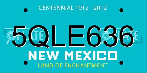 5QLE636 New Mexico License Plate
