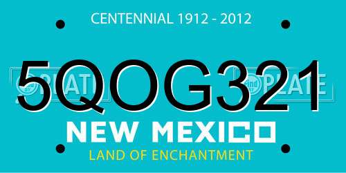 5QOG321 New Mexico License Plate