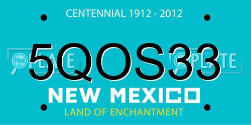 5QOS33 New Mexico License Plate