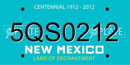 5QS0212 New Mexico License Plate