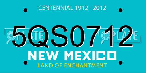 5QS0712 New Mexico License Plate
