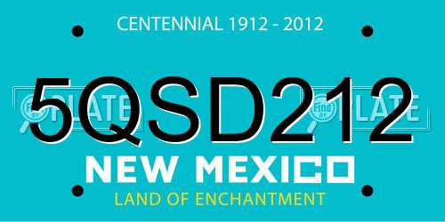 5QSD212 New Mexico License Plate