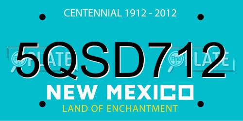5QSD712 New Mexico License Plate