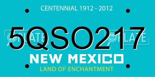 5QSO217 New Mexico License Plate