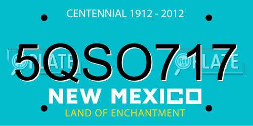 5QSO717 New Mexico License Plate