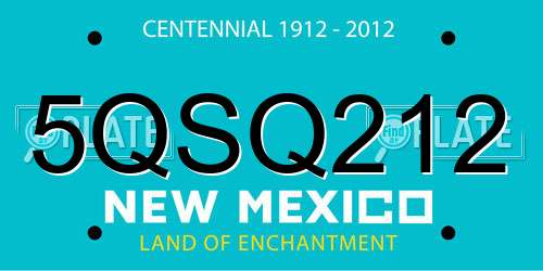 5QSQ212 New Mexico License Plate
