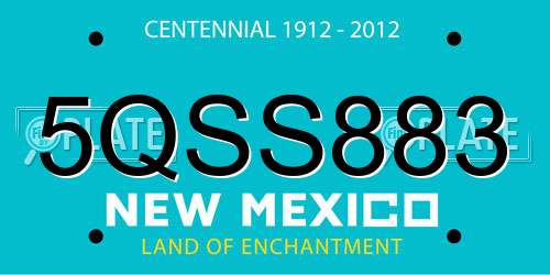5QSS883 New Mexico License Plate