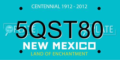 5QST80 New Mexico License Plate