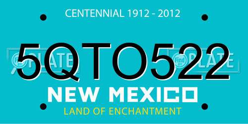 5QTO522 New Mexico License Plate