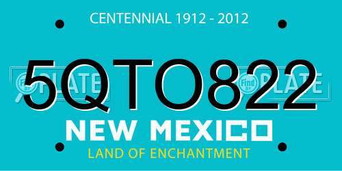 5QTO822 New Mexico License Plate
