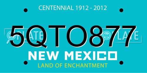 5QTO877 New Mexico License Plate