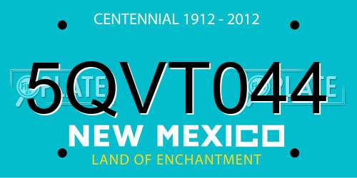5QVT044 New Mexico License Plate