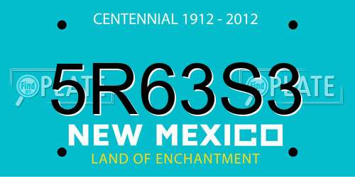 5R63S3 New Mexico License Plate