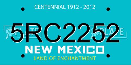 5RC2252 New Mexico License Plate