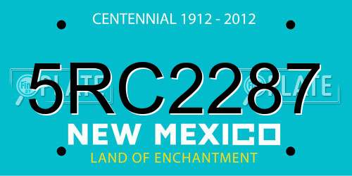 5RC2287 New Mexico License Plate