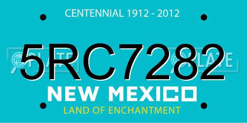 5RC7282 New Mexico License Plate