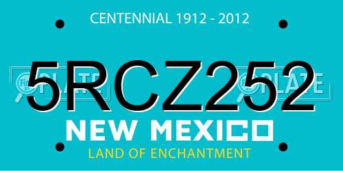 5RCZ252 New Mexico License Plate