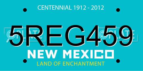 5REG459 New Mexico License Plate