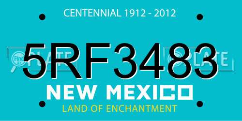 5RF3483 New Mexico License Plate