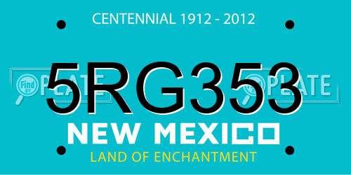 5RG353 New Mexico License Plate