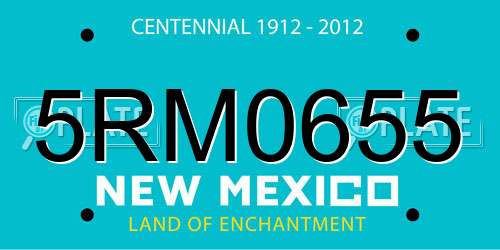 5RM0655 New Mexico License Plate