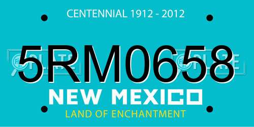 5RM0658 New Mexico License Plate