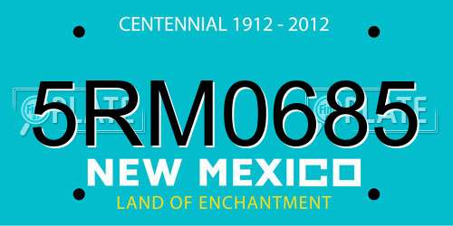5RM0685 New Mexico License Plate