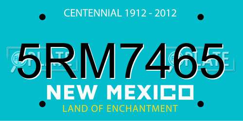 5RM7465 New Mexico License Plate