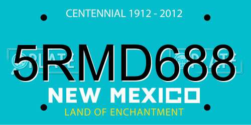 5RMD688 New Mexico License Plate