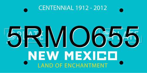 5RMO655 New Mexico License Plate