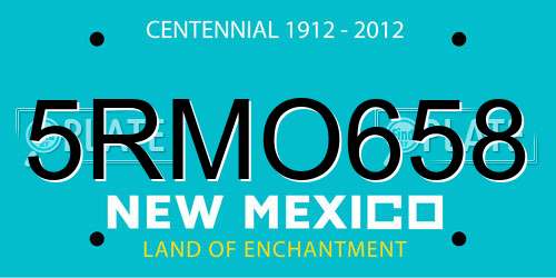5RMO658 New Mexico License Plate