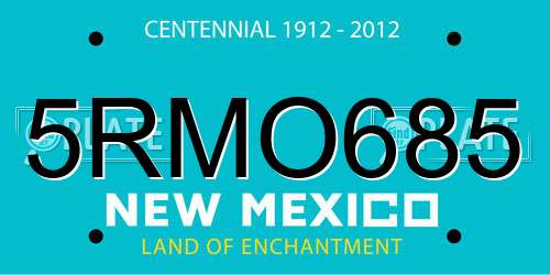 5RMO685 New Mexico License Plate