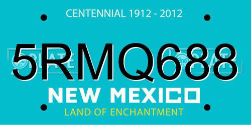 5RMQ688 New Mexico License Plate