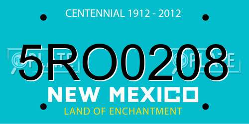 5RO0208 New Mexico License Plate
