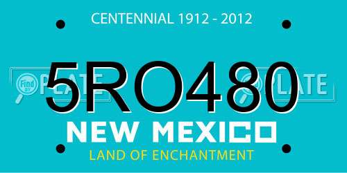 5RO480 New Mexico License Plate