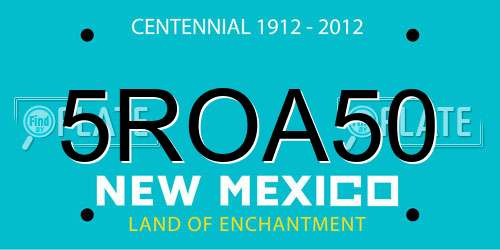 5ROA50 New Mexico License Plate