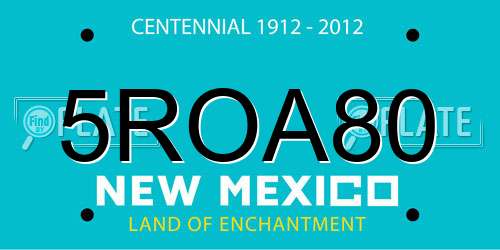 5ROA80 New Mexico License Plate