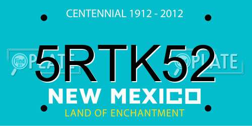 5RTK52 New Mexico License Plate