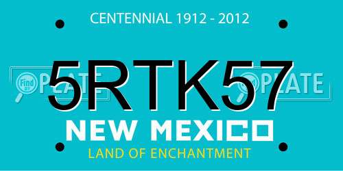 5RTK57 New Mexico License Plate