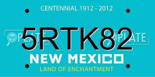 5RTK82 New Mexico License Plate