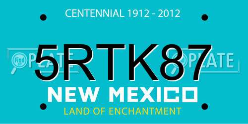 5RTK87 New Mexico License Plate